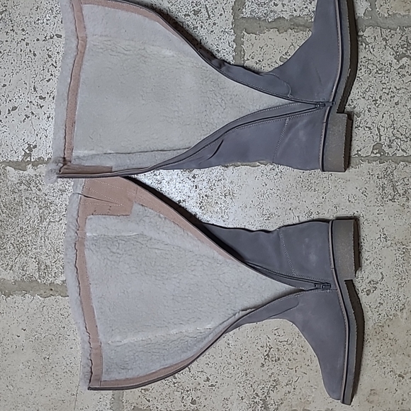Anthropologie Liendo by Seychelles Gray Suede Tall Boots Size 9 - Picture 9 of 12